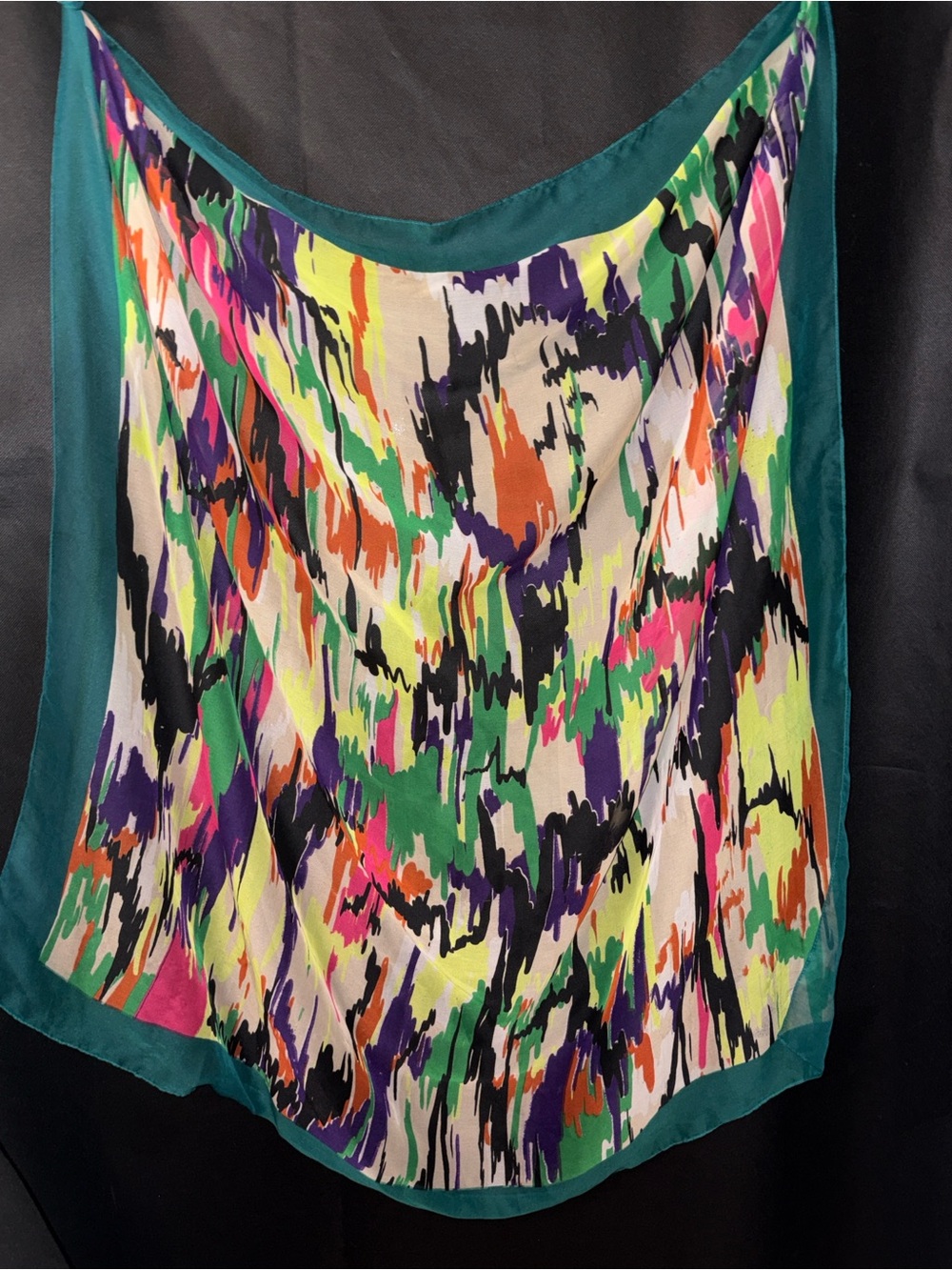 Collection XVIII Abstract Paint Splatter Oversized Square Scarf One Size Multico